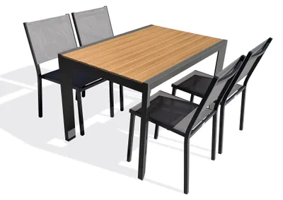 Image de Ensemble repas de jardin 4 places en alu