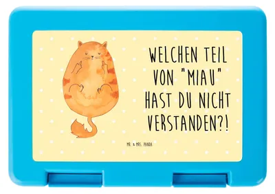 Produktbild von Mr. & Mrs. Panda Bentobox Katze Mittelfinger - Gelb Pastell - Geschenk, Cat, Brotbehälter, Kater, Lunchbox, Mietze, Cats, Katzen, Bento Box, Jausenbox, Vorratsbehälter