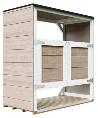 Immagine prodotto di Casetta da giardino per bidoni spazzatura 2x240L – Copri bidoni spazzatura esterno con porte – Timbela M980A-TERRA BROWN