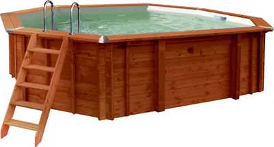 Produktbild von Sumatra Pro Line Holzpool Oval 6,40 x 4,00 x 1,38 m | Inkl. Zubehör