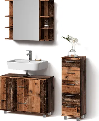 Immagine prodotto di Set di mobili da bagno Livinity Eisak Rovere rustico 3 parti, Model 52816