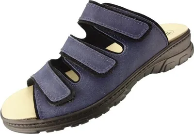 Produktbild von Algemare 6238 Wander-Pantoletten Leder Damen Dunkelblau (Größe 35)