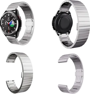 Produktbild von Für Samsung Galaxy Watch FE 6 5 4 Normal Pro Classic alle Größen Deluxe Stahl Armband