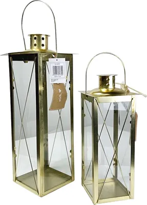 Produktbild von Laternen-Set Farol 2-tlg. goldfarben Windlicht Deko Teelicht