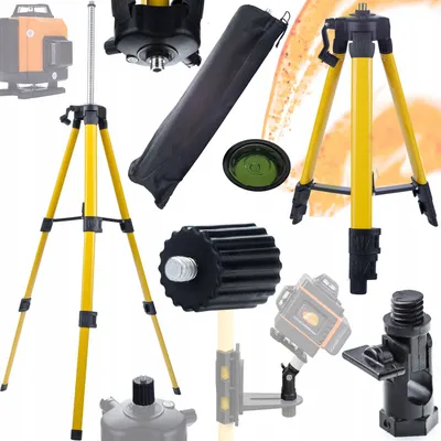 Obrázok produktu pre Rosfix Statív 43-120 cm + Adaptér na sklony + Adaptér 5/8" a 1/4" pre laserovú vodováhu