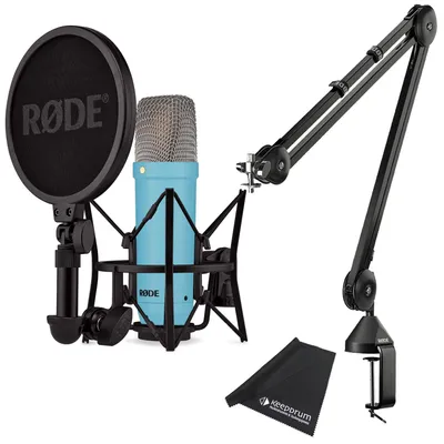 Produktbild von Rode NT1 Signature Blue Mikrofon mit PSA1 Studio Gelenkarm Schwarz