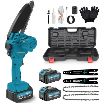 Produktbild von 6" Zoll Mini Kettensäge mit Akku,8000mAh 900W Akku Kettensäge,Für Baumschnitt,Handwerk und Heimwerkerprojekte