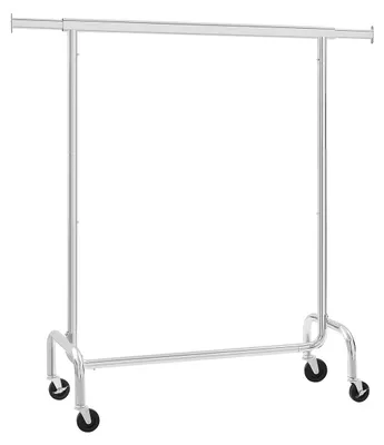 Obrázek produktu pro Nastavitelný věšák na oblečení – chromovaná ocel – 110–150 x 160 x 45 cm – stříbrná barva – nosnost 130 kg