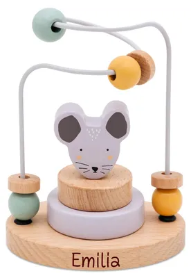 Produktbild von TRIXE Motorikschleife ab 1 Jahr groß Holz Labyrinth Ein Geschenk das begeistert und fördert Name Maus