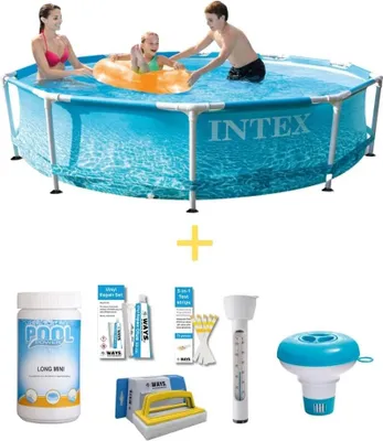 Produktbild von Intex Metal Frame Pool - Strandseite - 305 x 76 cm - Inklusive WAYS Wartungspaket