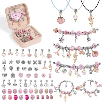 Productafbeelding van Knutselset armbanden voor meisjes, 6-12 jaar, adventskalender, roze