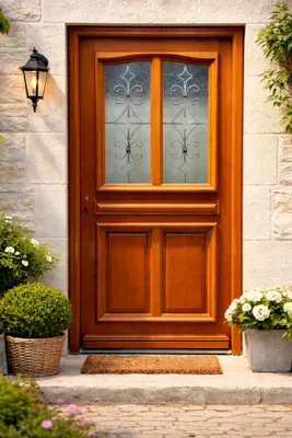 Immagine prodotto di Porta d'ingresso in legno con vetrata Vauban, H.200xL.80 cm, lato tavolo, a destra, GD MENUISERIES