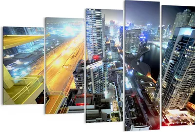 Produktbild von Bild auf Leinwand - Leinwandbild - Architektur Industrie Nacht Licht - 150x100cm - Wand Bild - Wanddeko - Leinwanddruck - Bilder - Kunstdruck - Leinwand bilder - Wandkunst - EG150x100-2642