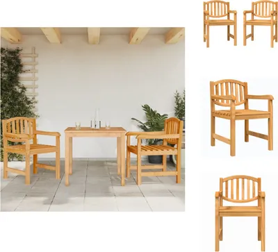 Produktbild von vidaXL Gartenstühle 2 Stk. 58x59x88 cm Massivholz Teak -  Gartenstühle