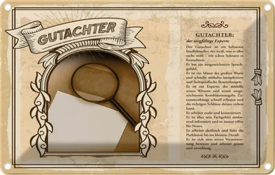 Produktbild von vianmo Blechschild 20x30 cm Gutachter Beruf Arbeit
