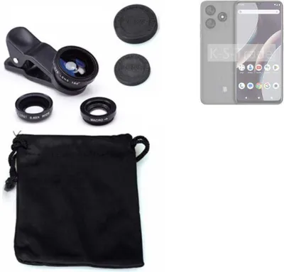Produktbild von K-S-Trade Smartphone Kamera Linsen Set Kompatibel mit BLU G73L 3in1 Clip-On Kamera Adapter Macro Weitwinkel FishEye Fischauge Objektiv Linse