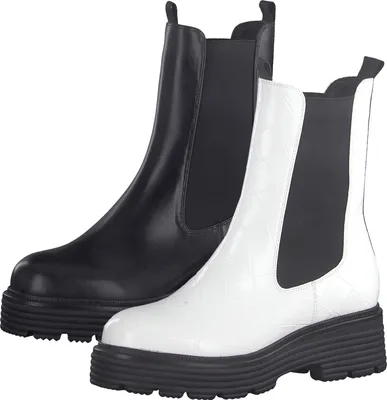 Produktbild von Tamaris Damen Chelsea Boots Stiefel Plateau 1-25426-27, Größe:40 EU, Farbe:Weiß