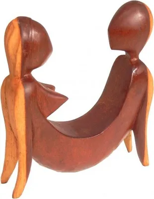 Produktbild von Abstrakte Schnitzerei aus Waru Lot - Holz-Skulptur 15 cm