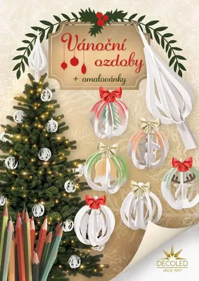 Produktbild von DECOLED A4 Malvorlagen Puzzle Weihnachtsset Spitze und 6 Ornamente