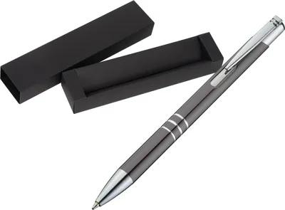 Produktbild von Kugelschreiber aus Metall / mit Pappetui / Farbe: anthrazit