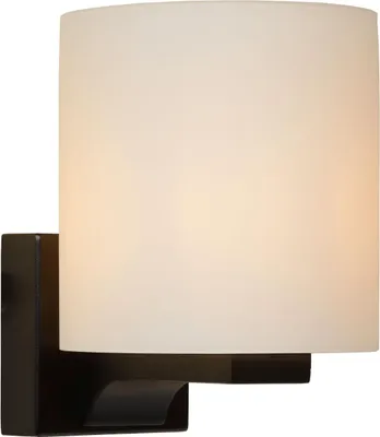 Produktbild von Wandleuchte Glas Metall G9 IP44 15.8 cm hoch Schwarz Weiß Modern