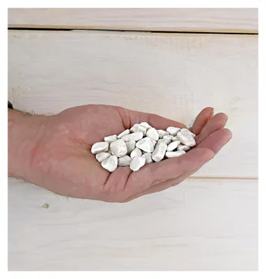 Produktbild von Kieselsteine Weiß 1,8 kg - Dekosteine für Vasen und Garten (6-10 mm)