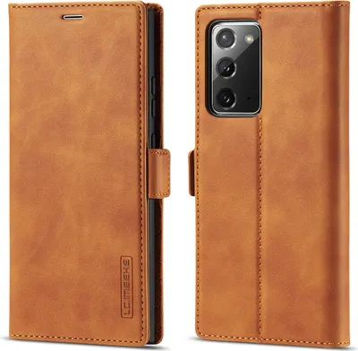 Obrázek produktu pro Galaxy Note 20 Kožené pouzdro s funkcí stojánku a držákem karet, peněženkový design pouzdro pro Samsung Galaxy Note 20 Hnědý
