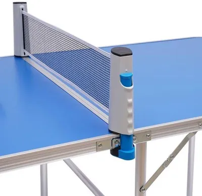 Immagine prodotto di Tavolo da ping pong pieghevole, adatto sia per interni che per esterni, con dimensioni compatte e un design leggero