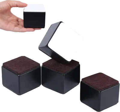 Imagen del producto de Elevadores para muebles, acero al carbono, 6 cm de altura, juego de 4 unidades, para elevar muebles