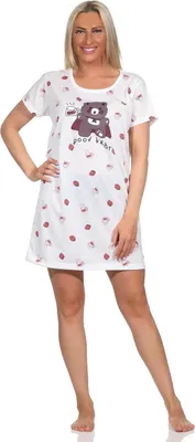 Produktbild von Damen Nachthemd Sleepshirt Nachtwäsche; Ecru/M/38