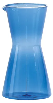 Zdjęcie produktu dla Elegancka karafka Zafferano mała Bluino, ręcznie dmuchane szkło borokrzemianowe, nowoczesny ergonomiczny design, idealna dekoracja na każdy stół.