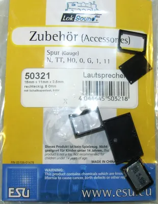 Produktbild von ESU 50321 Lautsprecher 15mm x 11mm x 3.5mm, rechteckig, 8 Ohm, mit Schallkap