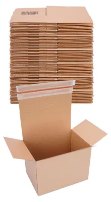 Produktbild von Automatik Karton - 60 Versandkartons mit selbstklebendem Deckel - Kartonagen 304 x 216 x 130-220 mm - VP50