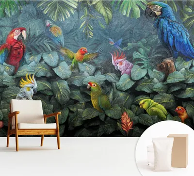 Produktbild von Fototapete  - 312x219 cm - Tapete - Wandtapete - Wandbilder - Dekofolie - Tapete Folie - Wand - Dekoration - Wohnzimmer - Exotischer Dschungel