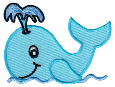 Strickapplikation Walvis, 6,35 x 9 cm, für Kinderkleidung