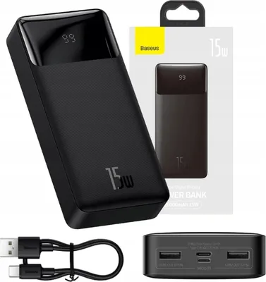 Zdjęcie produktu dla Powerbank Baseus 20000Mah 2X Usb-C Qc 3A 15W Led Fcp Szybkie Ładowanie