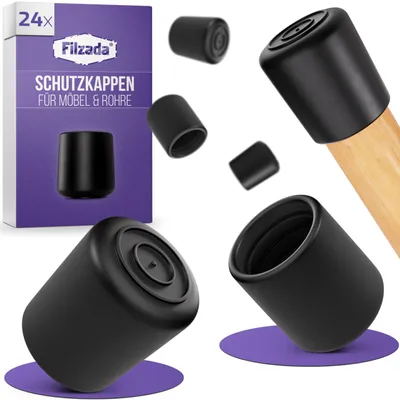 Immagine prodotto di Tappi per gambe di sedie, forma rotonda, diametro 16 mm, confezione da 24 pezzi, per proteggere il pavimento dei mobili
