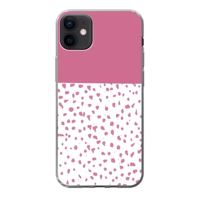Produktbild von MuchoWow® Handyhülle Schutzhülle Hülle für iPhone 12 mini Punkte - Rosa - Muster Silikon Softcase Handy Hülle - Bild