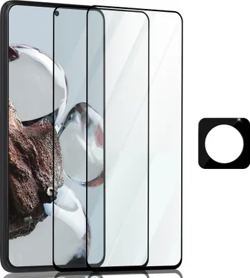 Produktbild von 2-Pack Xiaomi 12T Pro Displayschutzfolie und 1-Pack Linsenschutz – gehärtetes Glas 9H – Superqualität 3D