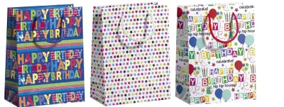 Produktbild von ZOEWIE Geschenktragetasche Happy Birthday Midi 3er Set 17x9,2x22,5cm