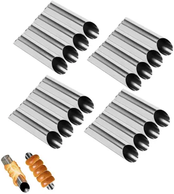 Produktbild von 16 Stück Form Backform Edelstahl Schaumrollen Backform Formen Silber 12,5 * 2,5cm