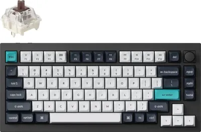 A mechanical keyboard and a single key switch are shown against a white background.