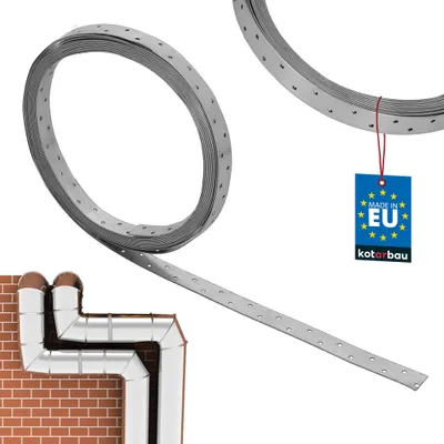 Immagine prodotto di KOTARBAU® Nastro Forato Zincato Bandella Forata in Acciaio 25x1,5mm L: 10m Nastro dimontaggio Perforato per Fissaggio di Cavi