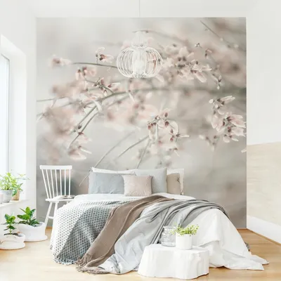 Produktbild von Fototapete mit Motiv - Vliestapete - Bildtapete UV-beständig Pflanzen beige Landhaus Wandtapete geruchsfrei