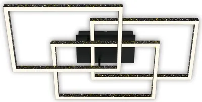 Produktbild von Briloner Leuchten FRAME - Wand-& Deckenleuchte - 3752015 - Glitzereffekt durch Laserlochoptik - Stufenweise dimmbar - Schwenkbar - Memoryfunktion - 80 x 49,5 x 13 cm