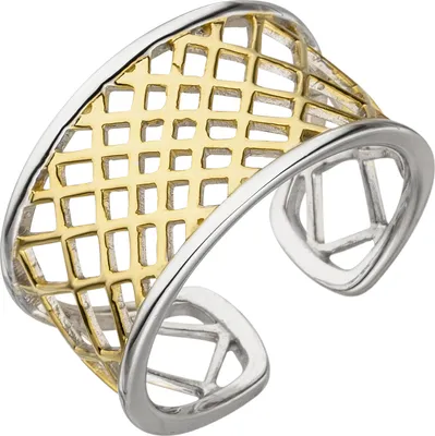 Produktbild von Gr. 62 Damen Ring offen 925 Sterling Silber bicolor vergoldet