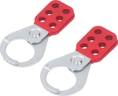 Image de 2PCS Safety Tag Out Hasp 1.5 Inch Industrial 6 Hole Galvanized Steel Lockout Hasp