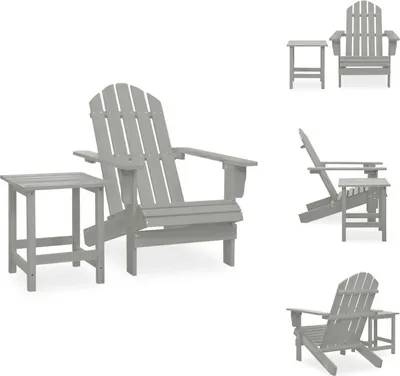 Obrázek produktu pro vidaXL Zahradní židle Adirondack se stolem z masivního dřeva jedle šedá - Sety zahradního nábytku