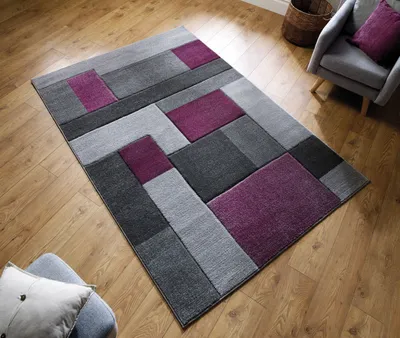 Geometrischer Teppich in aktuellen Trendfarben_Lila-Grau_Rechteckig_#sku_BARK503119365475-BARK503119365476-BARK503119365477-BARK503119365478#