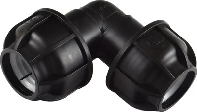 Produktbild von Agora-Tec®  PE-Fitting Winkel 90 Grad 32 mm x 32 mm für PE-Rohr 32 mm SCHWARZ
